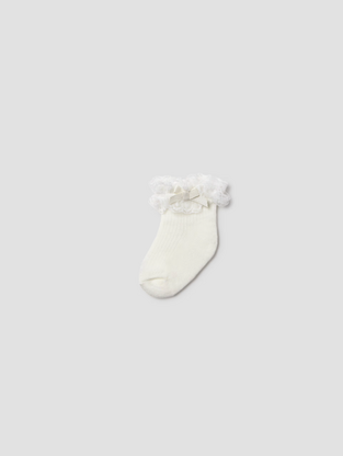 Mayoral καλτσάκια με βολάν μπεζ 