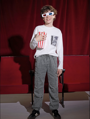 Mayoral Παντελόνι denim cargo parachute γκρι