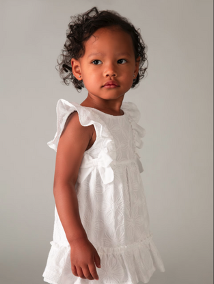 Mayoral Παιδικό Φόρεμα Λευκό αμπιγιέ 