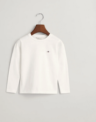  Gant Παιδικό T-Shirt Μακρυμάνικο Shield λευκό