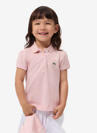 Lacoste Polo με γιακά πικέ ροζ