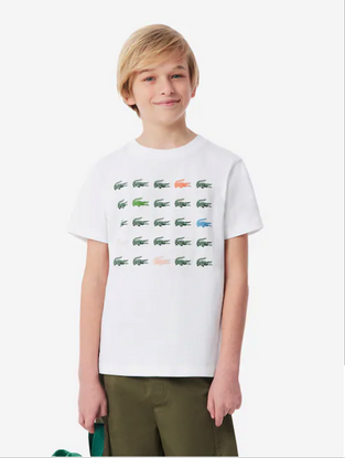 Lacoste Παιδικό T-Shirt με στάμπα λευκό