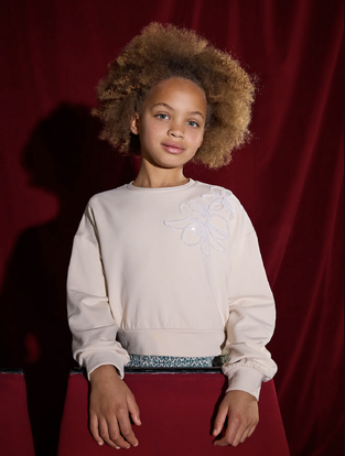 Mayoral Φούτερ με λουλούδι Μπεζ 
