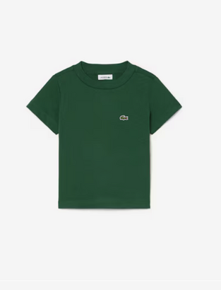 Lacoste Παιδικό βαμβακερό μπλουζάκι πράσινο