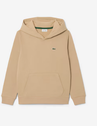 Lacoste Unisex φούτερ με κουκούλα και επένδυση fleece μπεζ