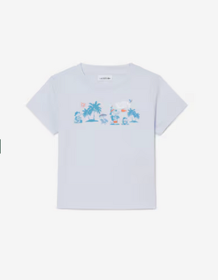 Lacoste Παιδικό T-Shirt λευκό με στάμπα
