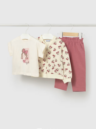 Mayoral Παιδικό Σετ με Παντελόνι  3τμχ Ροζ