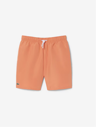 Lacoste Μονόχρωμα Μαγιό με Επένδυση πορτοκαλί