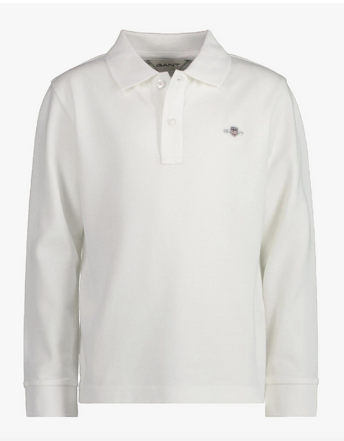 Gant Παιδικό Polo Μακρυμάνικο λευκό