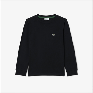 Lacoste Παιδικό Μακρυμάνικο Βαμβακερό T-shirt μαύρο