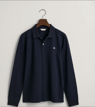 Gant Μπλούζα Πικέ Rugger Shield Για Έφηβους μπλε