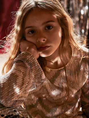 Mayoral Μπλούζα Μακρυμάνικη με παγέτες  Ροζ 
