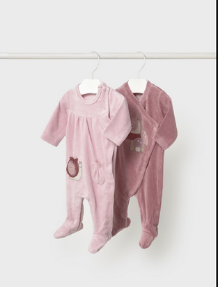 Mayoral  Σετ Βελουτέ Ολόσωμα Φορμάκια 2τμχ ορχιδέα 