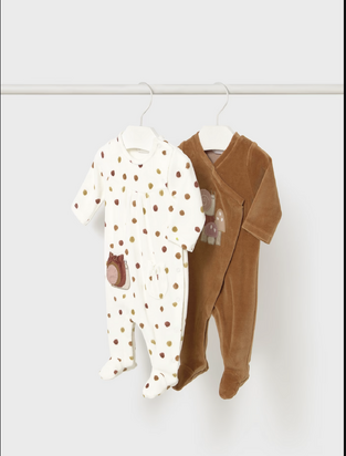 Mayoral  Σετ Βελουτέ Ολόσωμα Φορμάκια 2τμχ κεραμιδί
