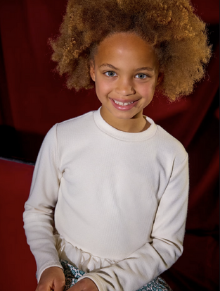 Mayoral Μπλούζα Μακρυμάνικη ριμπ Μπεζ  με τελείωμα πέταλα