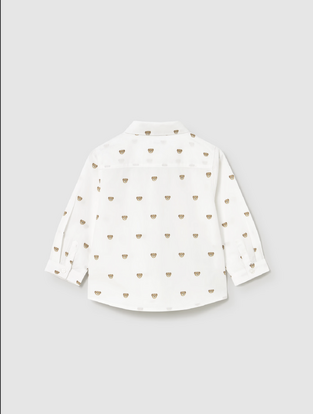 Mayoral Πουκάμισο Μακρυμάνικο Άσπρο με στάμπες