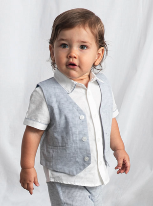 Mayoral Παιδικό Γιλέκo Βαμβακερό Μπλε Καρό
