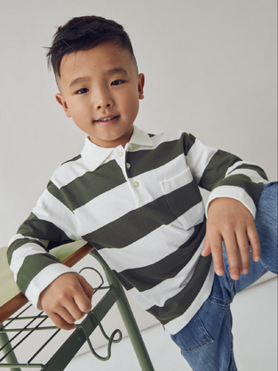 Mayoral Πολο μακρυμάνικο ριγέ λαδί