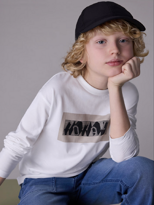 Mayoral Μπλούζα μακρυμάνικη "Nomad" κρεμ