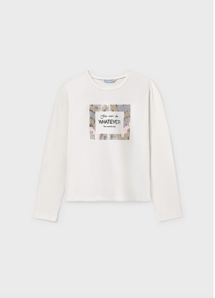 Mayoral Μπλούζα Μακρυμάνικη Κρεμ-δέρμα 