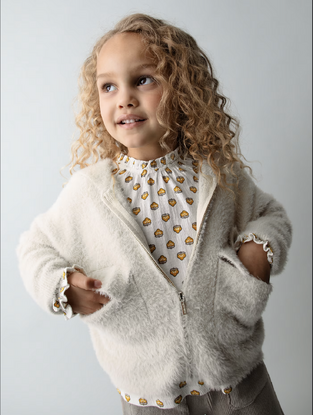    Mayoral Ζακέτα πλεκτή γούνα μπεζ