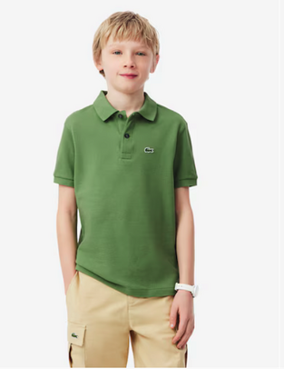 Lacoste Παιδική Petit Piqué Polo Μπλούζα πράσινη
