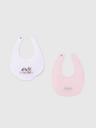 Mayoral Σαλιάρα Υφασμάτινη Ροζ Μπεμπέ 2τμχ