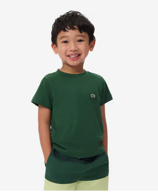 Lacoste Παιδικό βαμβακερό μπλουζάκι πράσινο
