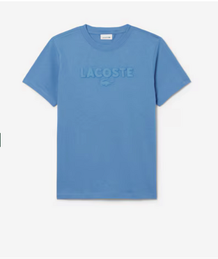 Lacoste Μπλούζα Lacoste από βαμβάκι με ανάγλυφη υφή μπλε