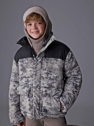 Mayoral  Casual Μπουφάν με Κουκούλα Μπεζ  μαύρο