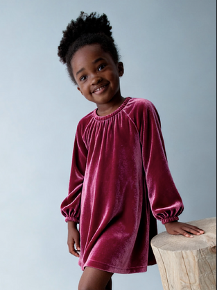  Mayoral Φόρεμα Βελουτέ Φούξια με λάμψη 
