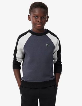 Lacoste Αθλητικό φούτερ φλις με σχέδιο μαύρο-γκρι