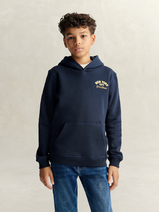 Gant Φούτερ με κουκούλα με στάμπα navy blue