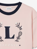 Lacoste T-Shirt Contrast Badge ροζ