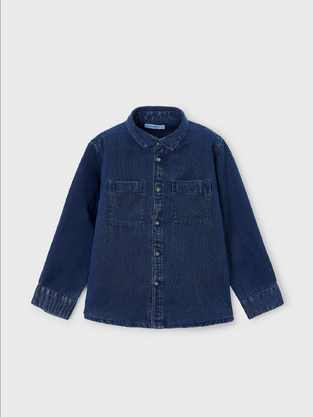Mayoral Πουκάμισο Μακρυμάνικο Τζιν Σκούρο