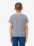Lacoste Μπλούζα από βαμβάκι με μονόγραμμα λευκό-μαύρο
