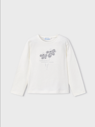 Mayoral Μπλούζα μακρυμάνικη basic κρεμ