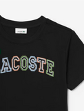 Lacoste Κεντημένο βαμβακερό μπλουζάκι μαύρο
