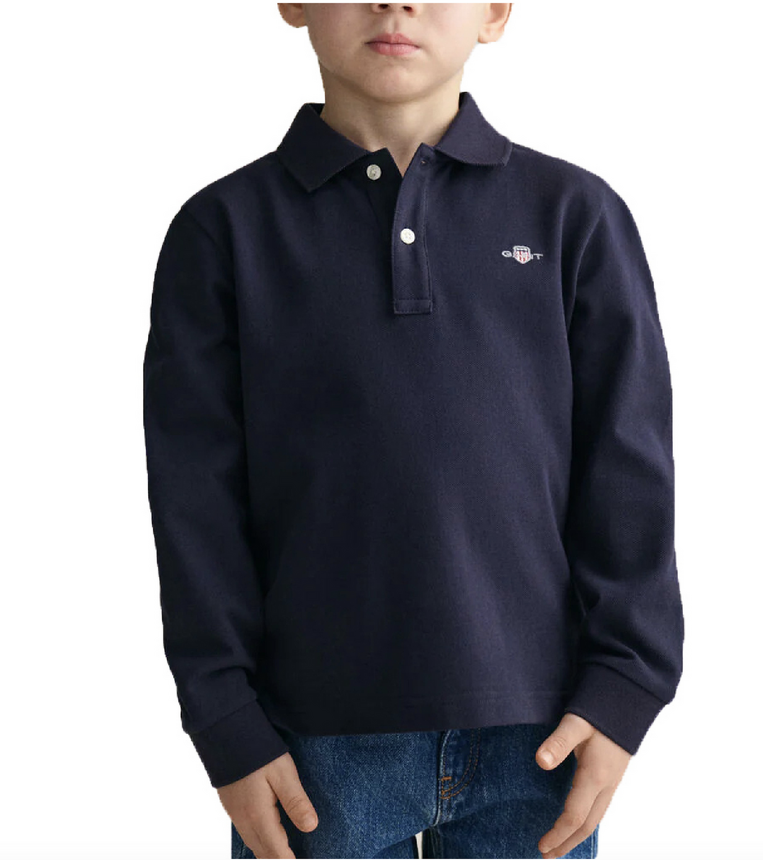 Gant Παιδικό Polo Μακρυμάνικο μπλε