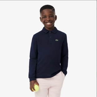 Lacoste Παιδική Μακρυμάνικη Petit Piqué Polo Μπλούζα Μπλε