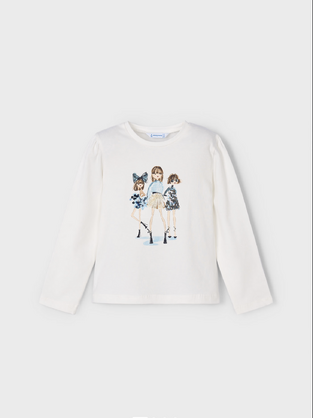 Mayoral Μπλούζα Μακρυμάνικη Κρεμ