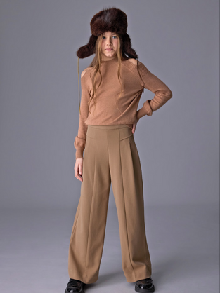 Mayoral Παντελόνι wide leg Καμηλό 
