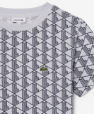 Lacoste Μπλούζα από βαμβάκι με μονόγραμμα λευκό-μαύρο