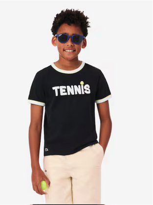 Lacoste T-Shirt με στάμπα μαύρο