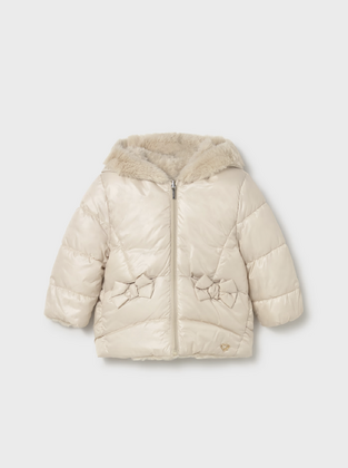 Mayoral Γούνα με Κουκούλα Μπεζ 