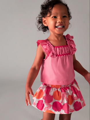 Mayoral Παιδικό Σετ με Φούστα Καλοκαιρινό 2τμχ Γερανί