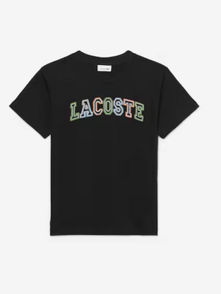 Lacoste Κεντημένο βαμβακερό μπλουζάκι μαύρο