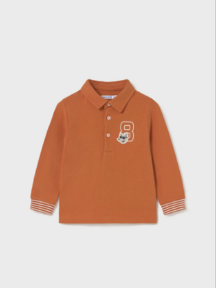 Mayoral Μπλούζα Polo μακρυμάνικο Πορτοκαλί