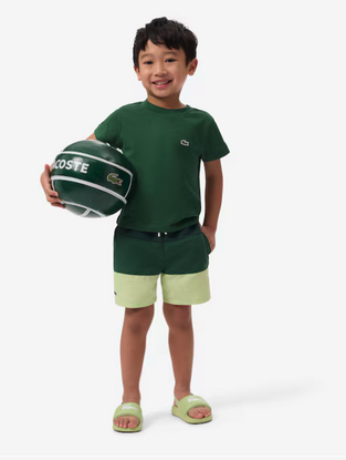 Lacoste Ριγέ μαγιό από ταφτά πράσινο