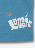 Lacoste Σορτς από φλις με graphics γαλάζιο 